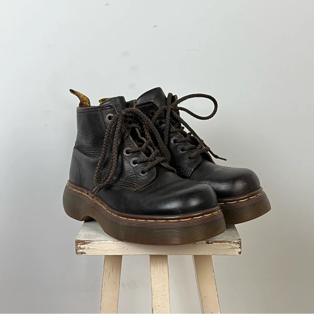 Dr. Martens Brown Combat Boots - Picture 1 of 9